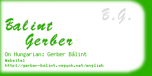 balint gerber business card