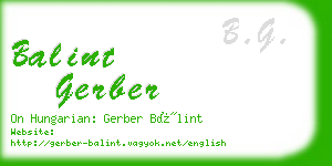 balint gerber business card
